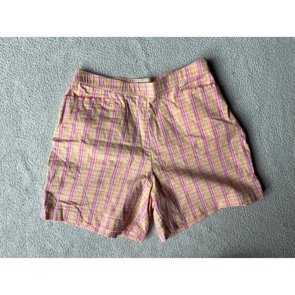 Vintage 90s St John’s Bay Pink Plaid Shorts Womens 8